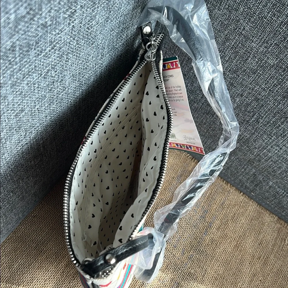 BRIGHTON LOVE & JOY canvas Hearts Crossbody Bag (NWT) ♥️ - Picture 6 of 14